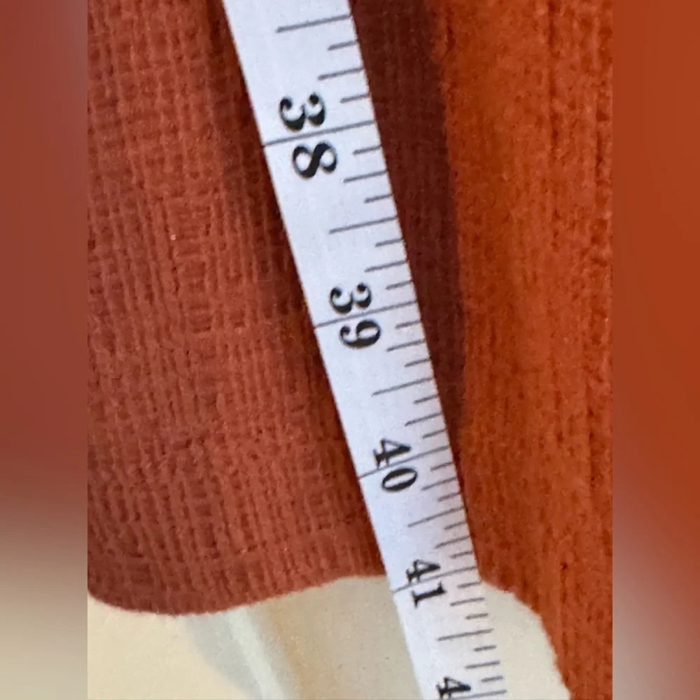 MADEWELL BURNT ORANGE CROSSHATCH TEXTURE KNEE-LENGTH APRON DRESS - Picture 9 of 9